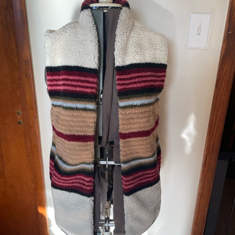 Dylan Pink and Gray Sherpa Vest